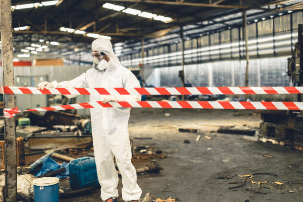 Professional Biohazard Cleanup technician working in Pomona, NJ